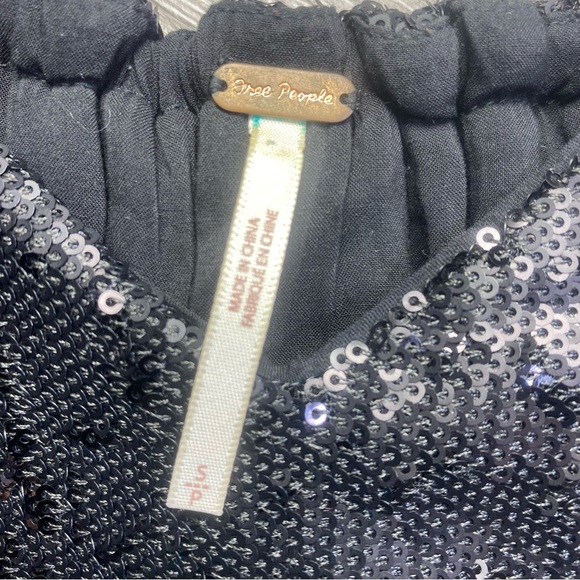 Free People Black Sequin Jumpsuit with Tapered Legs Size‎ Small - Picture 4 of 13